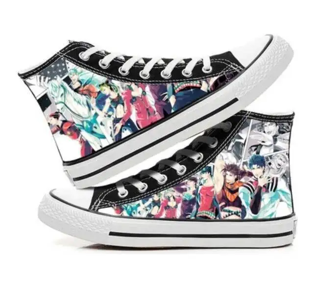 Cos jojo's bizarre sapatos de lona de aventura anime desenhos animados estudantes alta ajuda cosp casual confortável homens e mulheres faculdade