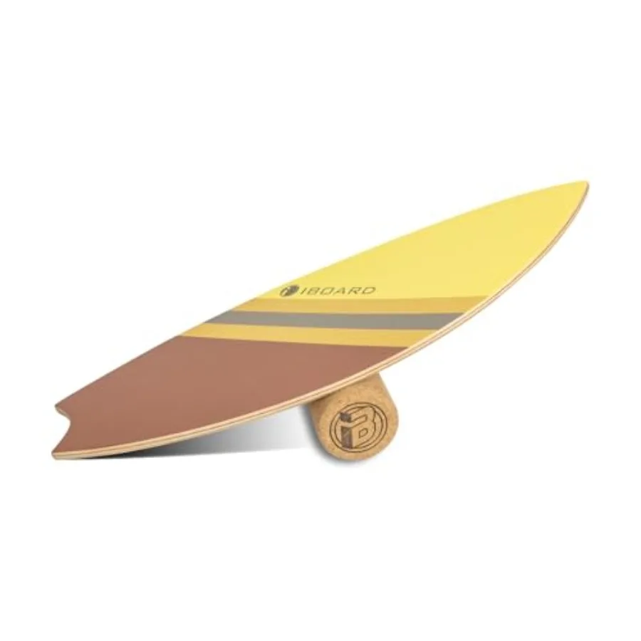 مدرب لوح التوازن الممتاز مع بكرات 10 طبقات للتمرين الخشبي، تصميم ذيل السمكة المقاوم للانزلاق لوسادة محاكاة ركوب الأمواج