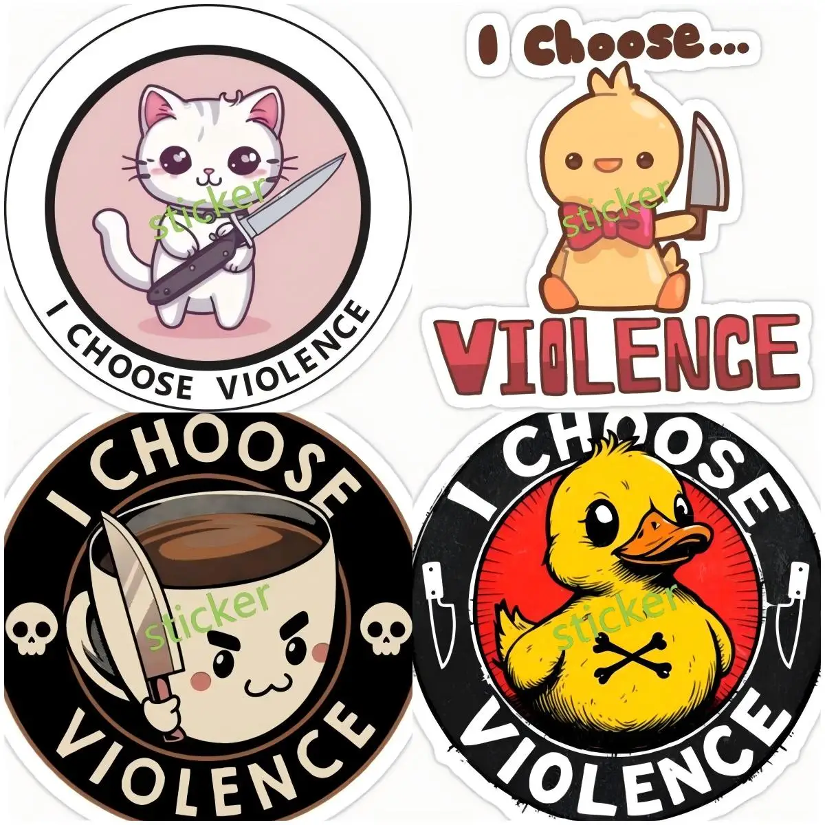 

I Choose Violence Personality Car Stickers PVC Auto Fuel Tank Cap Sunscreen Waterproof Self-adhesive Decals
