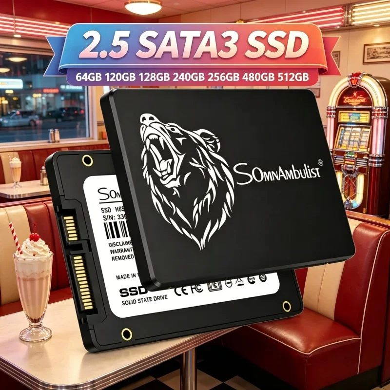 

2.5 Inch SATA3 SSD Premium SomnAmbulist Shockproof Durable Multi Sizes Storage For Laptop & Desktop PC