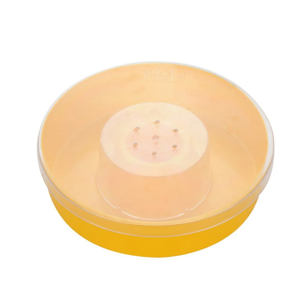 

2Pcs Bee Food Dish Functional Bee Feeder Round Plastic Feeding Bowl Safe Drinking Eating Environment Beekeeping Supplies