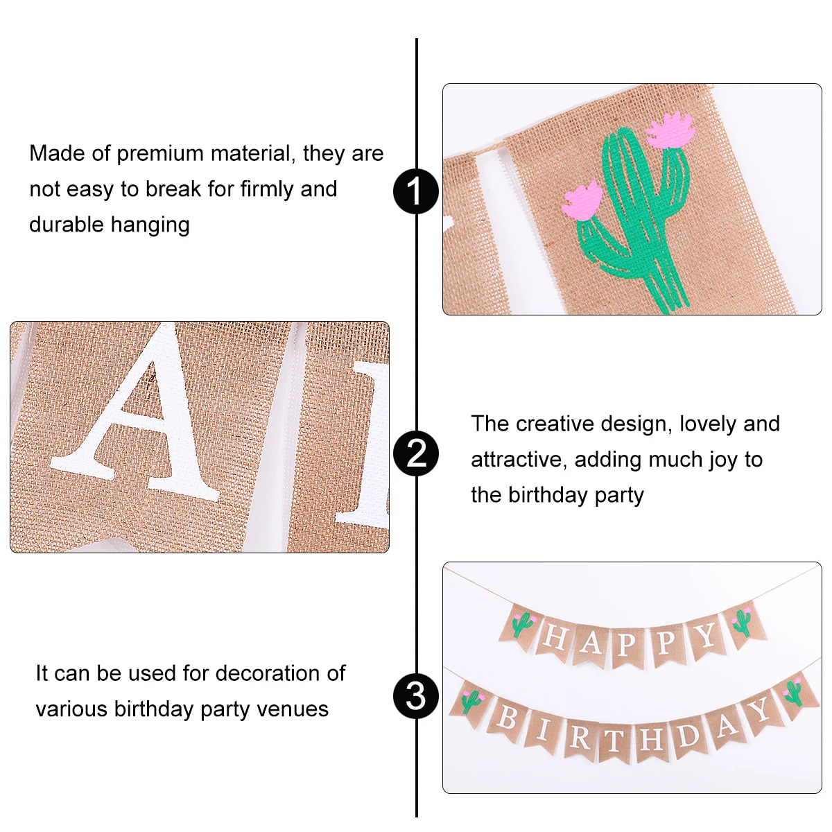 

Decoration Set Premium Material Easy Assembly Happy Birthday Bunting Banner Birthday Party Supplies Scene