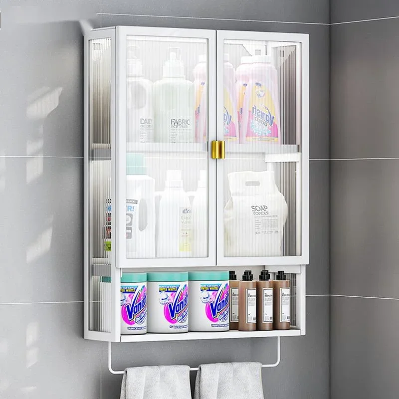 DrillFree-Intelligent Toilet Storage Rack Wallmounted Multifunctional Cabinet Above Toilet Organizer