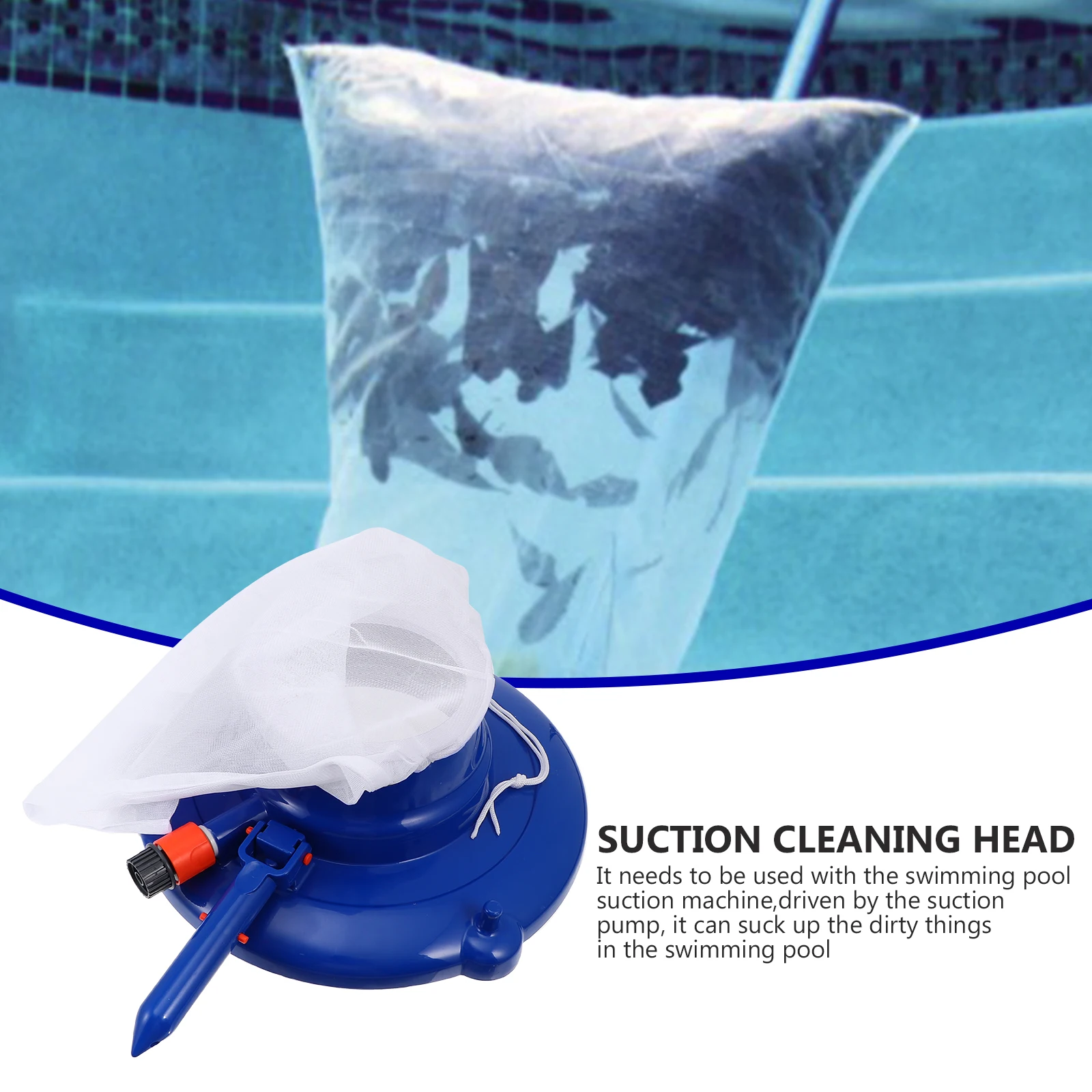 

Portable Pool Cleaner Head Sturdy Durable Swimming Pool Cleaning Tool Underwater Vacuum Suction Device for Hard to Reach Areas