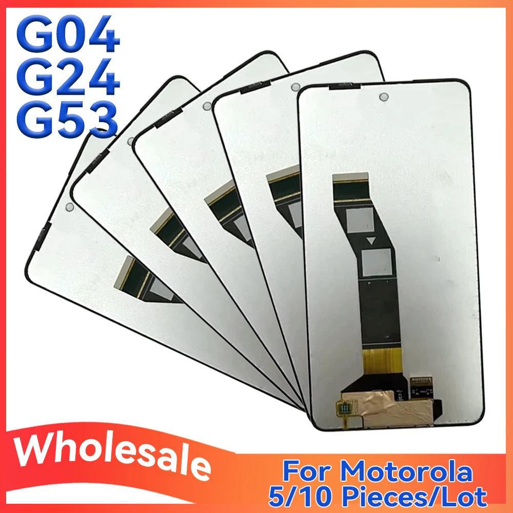 

Оптовая продажа, партия 5/10 шт. для Motorola G04 G24 G53, ЖК-дисплей с сенсорной сборкой для Moto G04 G24 G53