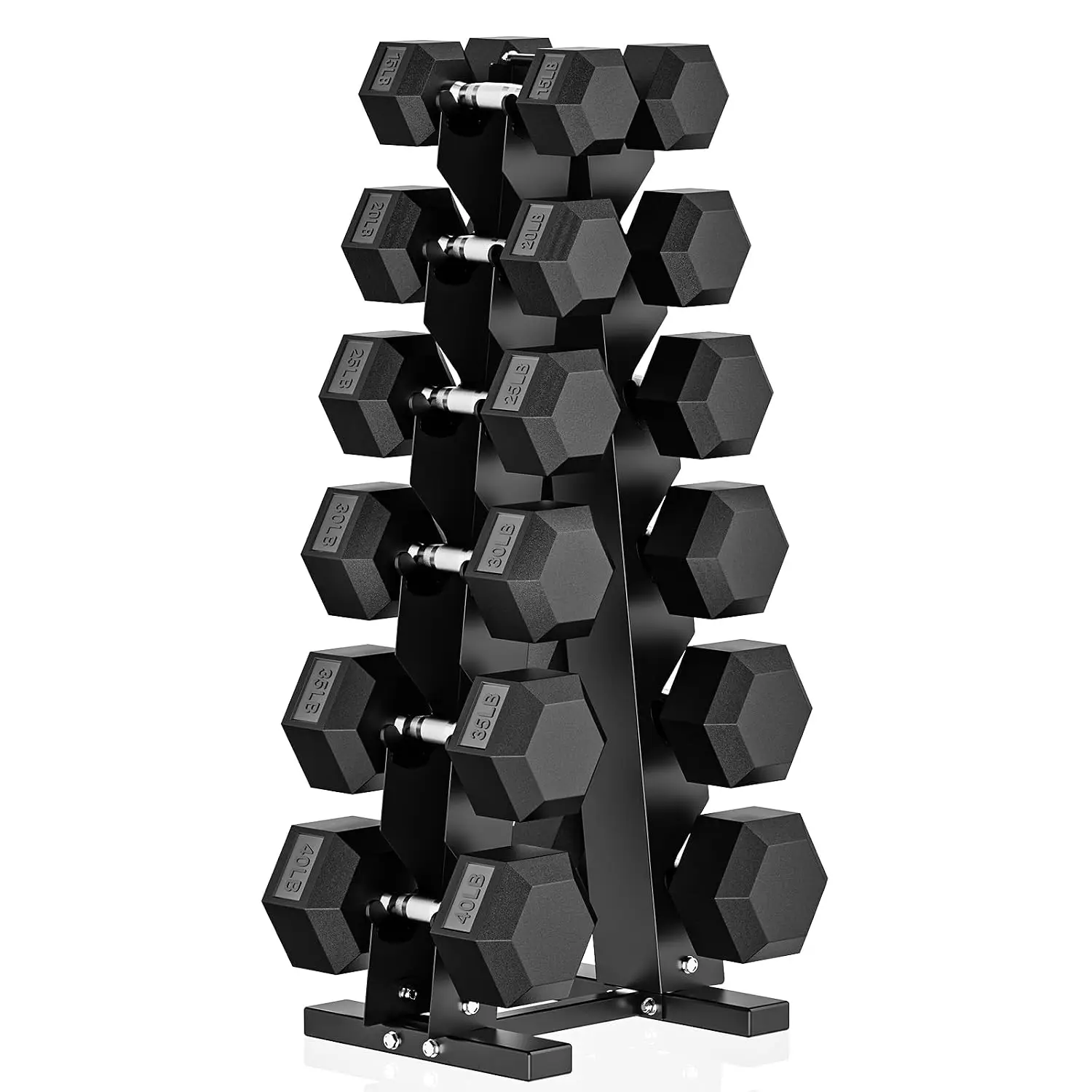 150-600lb Dumbbell Set with Rack, Rubber Encased Home Gym, Customized