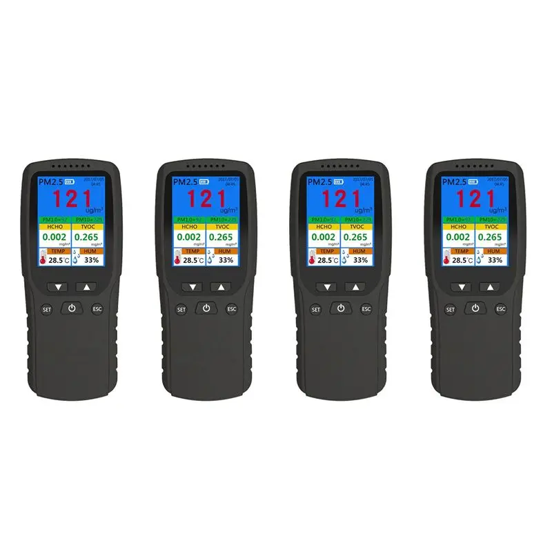 

A98E-4X 9 In 1 Air Quality Monitor Indoor Outdoor PM2.5, PM1.0, PM10, HCHO, Detector Tester Temperature And Humidity Sensor
