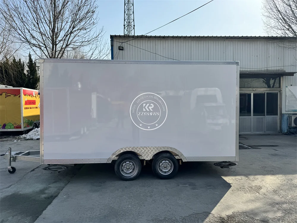 Concession Mobile Food Trucks, Kiosque, Crème glacée, Remorques de restauration rapide, Chariot de camionnette à pizza, Entièrement équipé à vendre