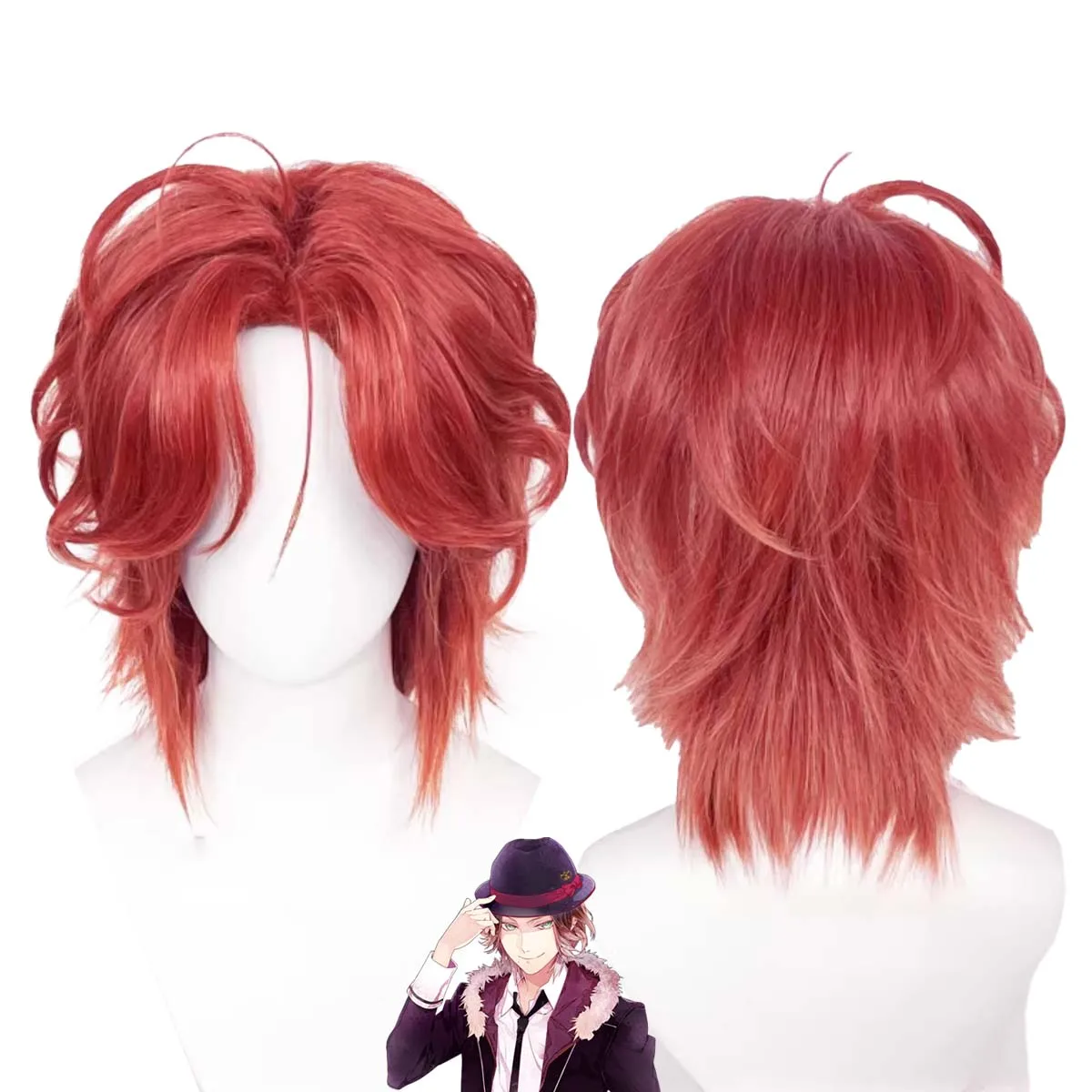 

Парик для косплея на Хэллоуин DIABOLIK LOVERS Sakamaki Raito, темно-красный, термостойкий, из синтетических волос, для мужчин