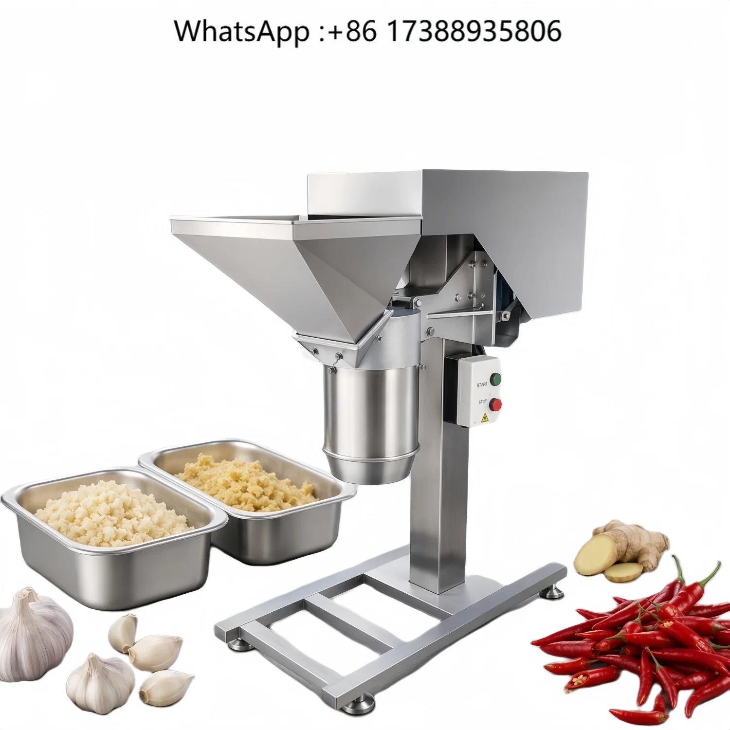 Commercial 304 Stainless Steel Fruit Vegetable Crusher High Speed Food Chopper for Garlic Chili Paste & Spice Puree