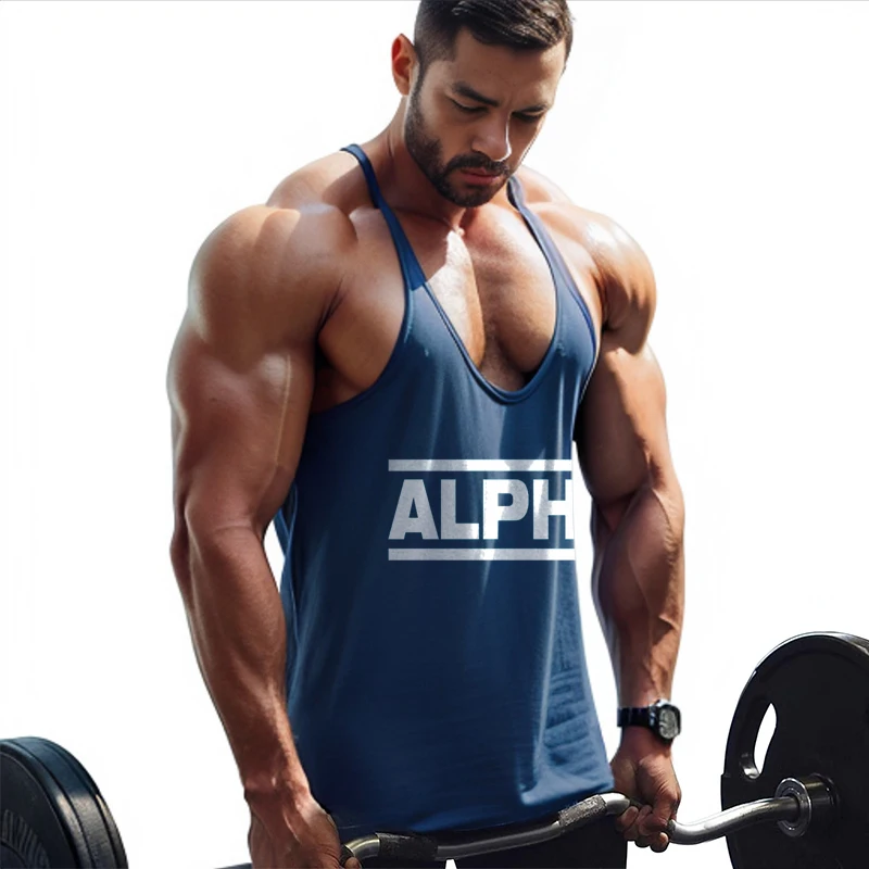 2023 European And American Bodybuilding Men\'s Tank Tops Gym Clothing Fitness Sports Vest Training Cotton Sleeveless shirt