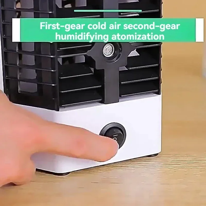مبرد هواء بخمسة جيل بسرعتين، مروحة تبريد صغيرة محمولة، رذاذ تبريد، مروحة تكييف هواء لسطح المكتب #5