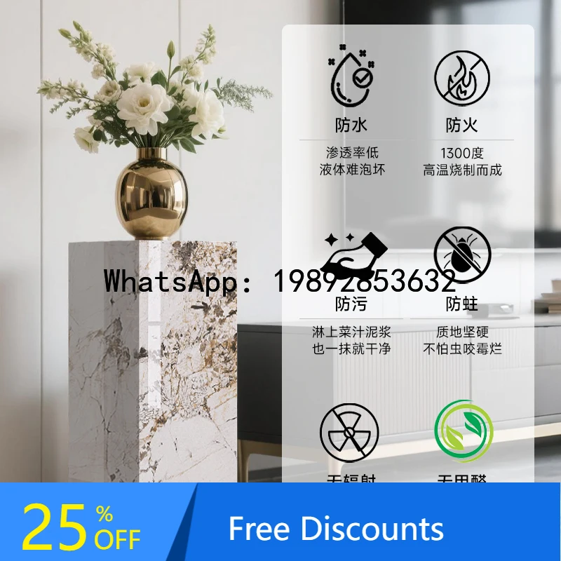 

XL Balcony Flower Stand Living Room Floor-standing Corner Side Table Flower Table Column Marble Ornament Base