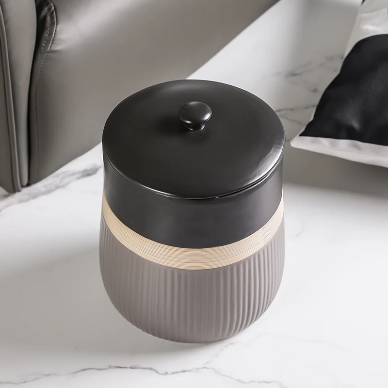 Nordic creative fashion ceramic brushed dustbin Household livingroom by potato wind mordern simple kitchen with bedroom