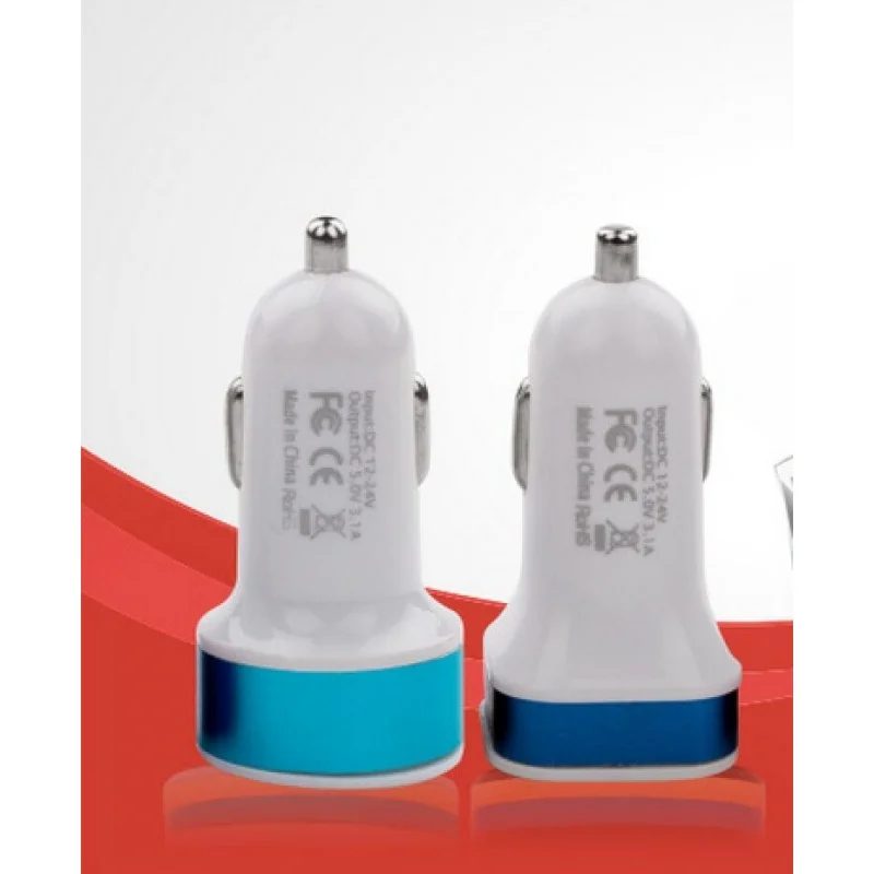 Dual USB Car Charger 12V 5V 2.1A - Fast Charging LED Indicator Safety Protection for Mobile Devices/GPS