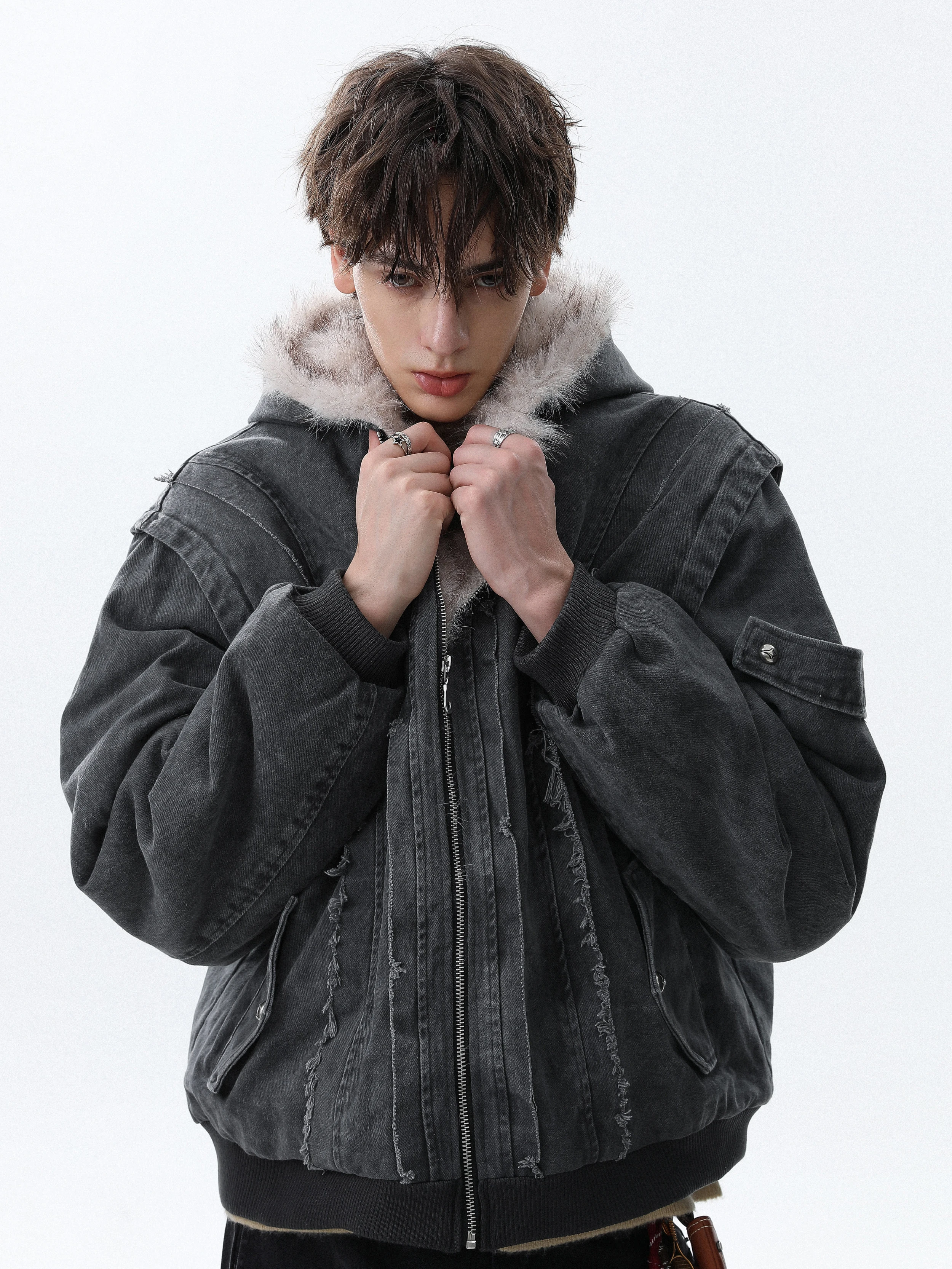 Men Women 2025 Winter New Loose Comfort Solid Color Trend Jackets American Style Retro Splicing Contrast Color Chic Parkas Coats