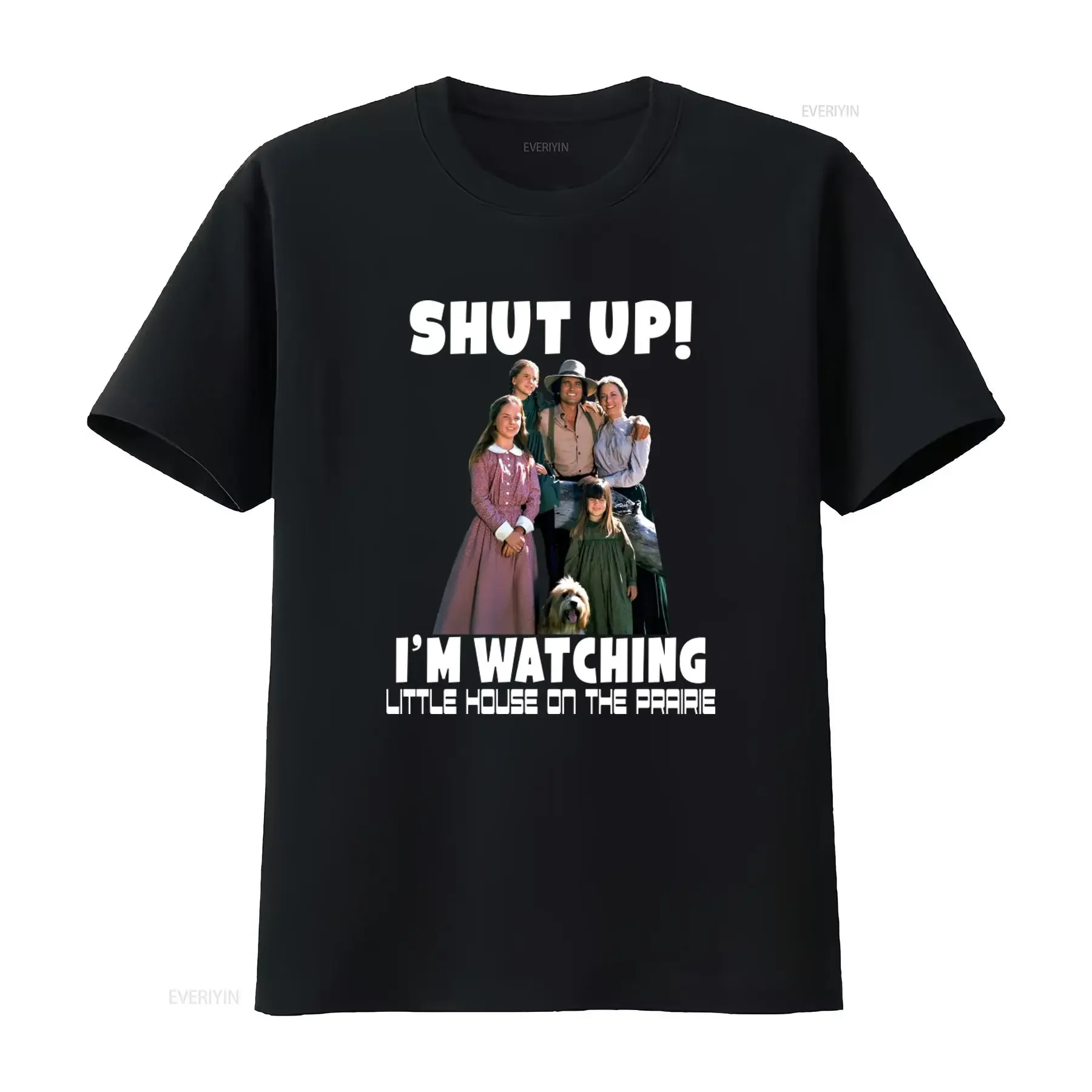 Shut Up I'm Watching Little House On The Prairie Vintage T Shirt For Fans Retro Style  vintage Washed streetwear Comfortable