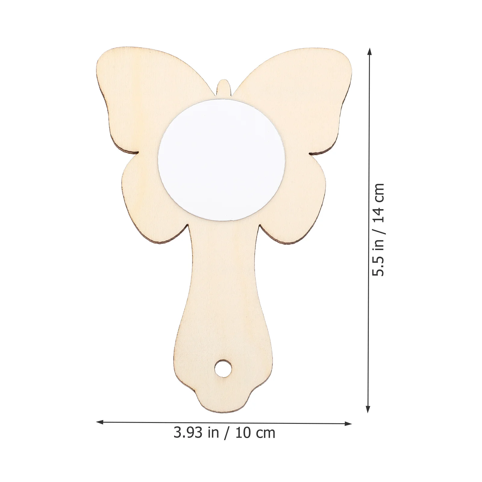 กระจกไม้ทำมือ DIY 10 ชิ้น กระจกไม้ขนาดเล็กสำหรับงานฝีมือ งานประดิษฐ์ตกแต่ง กระจกไม้ขนาดเล็ก