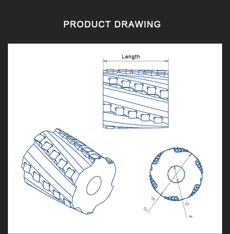 XPtools Lichtschneidender Holzschneiderkopf, spiralförmiger Schrägkopf, Spindelkopf für Holzhobel