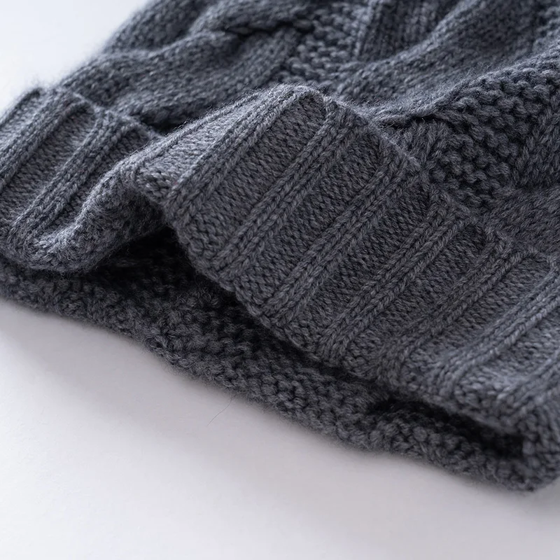 شتاء جديد المرأة الكشمير الخالص في الهواء الطلق محبوك مكبل قبعة فول بلون الملتوية زهرة سميكة الدافئة الرجال قبعة صغيرة #3