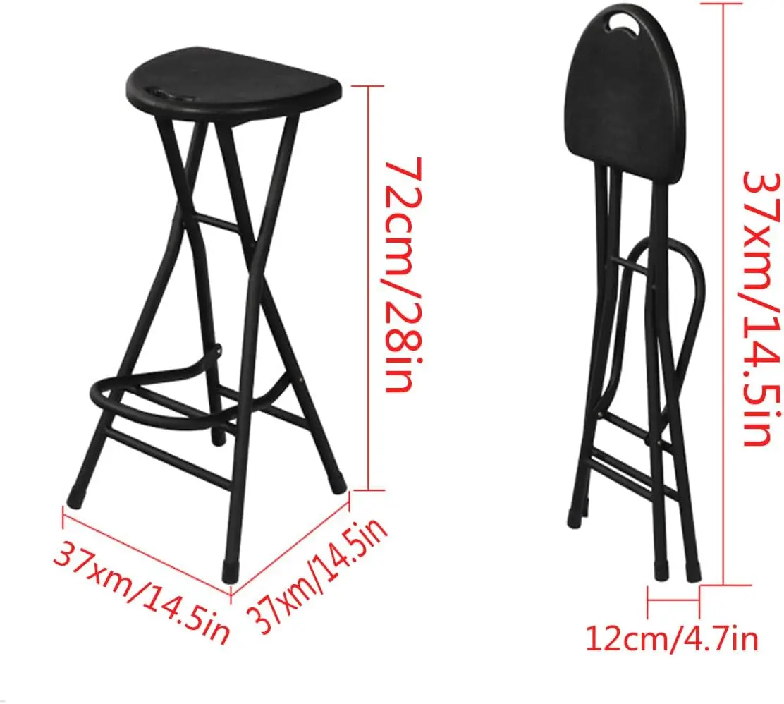 Folding Stool,Foldable Stools For Adults 28 Inch Folding Bar Stool With Handle,Up To 300Lbs,Collapsible Heart-Shaped Folding