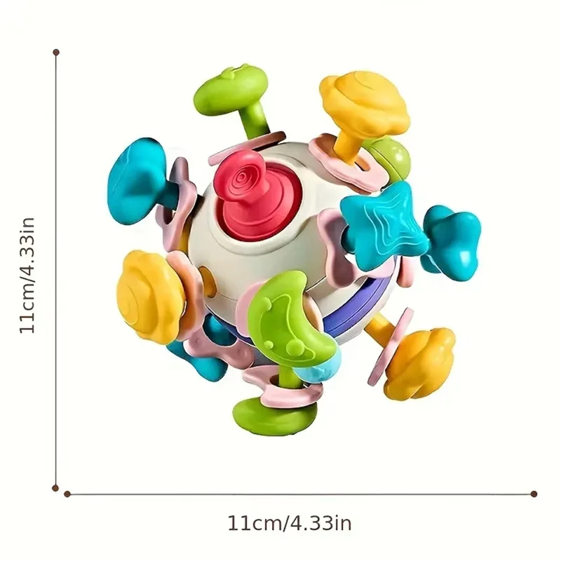 Abxe-bola de borracha macia para segurar a mão, bola de borracha macia para exercício de dedo, chocalho mordedor para bebês para recém-nascidos