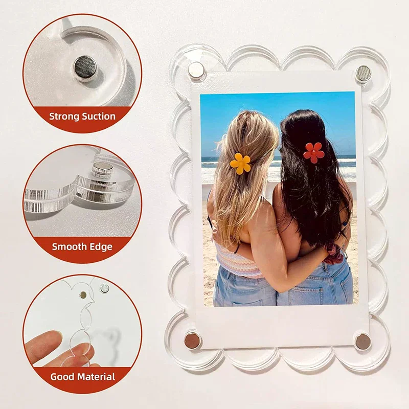 

Acrylic Fridge Magnetic Frame Double Sided Refrigerator Magnet Picture Frame Fridge Photo Frame Clear Display Home Decoration