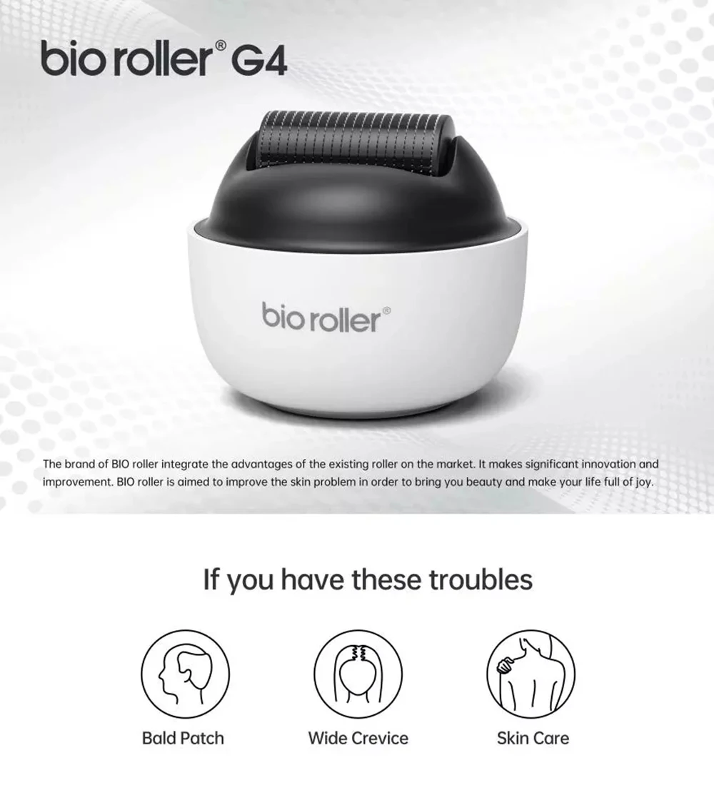 bio roller G4 Microneedle Massage 1200 Pins Titanium Needles Beard Hair Growth Care Derma Roller Facial Skin Care Dermaroller