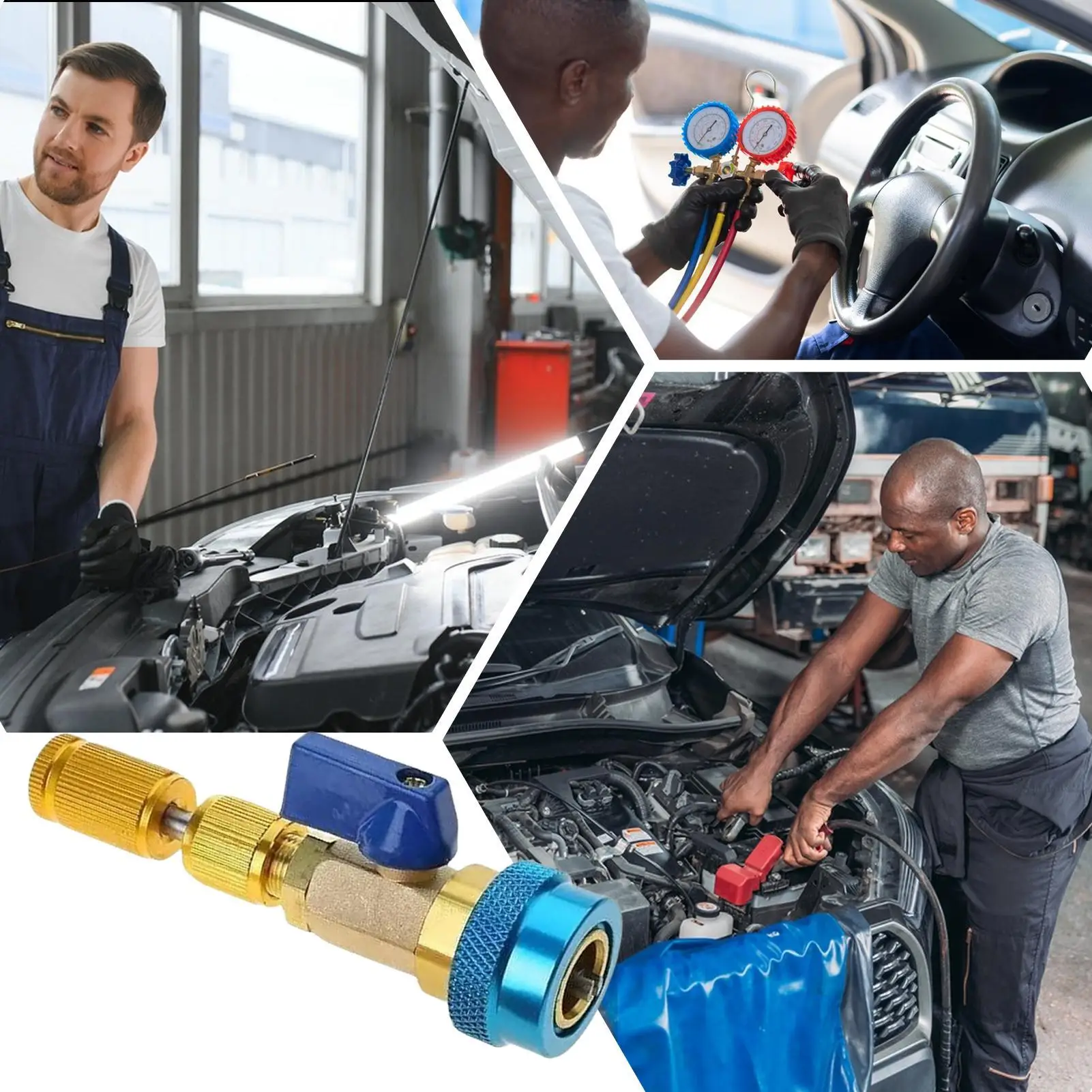 أداة إزالة صمام التيار المتردد الأساسية أداة إزالة الصمام الأساسية متعددة الوظائف ملحقات السيارات طقم تصليح الأدوات لنظام السيارة