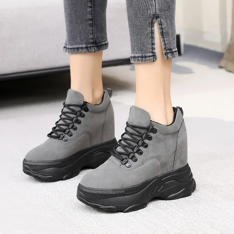 Women Shoes Autumn Casual Female Sneakers Increas Height Modis Round Toe Clogs Platform All-Match Fall Winter New 2022 Creepers