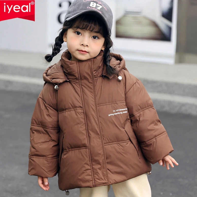 

IYEAL Boys Girls Warm White Duck Down Coats Winter Kids Down Jackets Toddler Girls Parkas Outerwear For 3-8Years