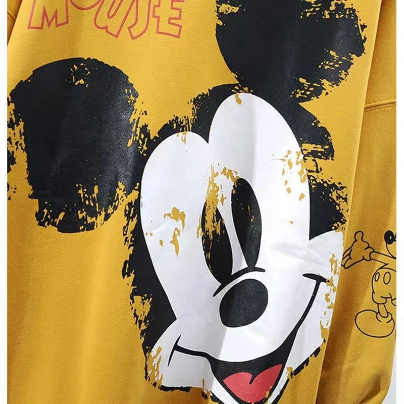 Disney Cartoon Mickey Mouse Print Sweatshirt Women Clothing Girl Coat Long Sleeve Tops Streetwear Spring Autumn Thin Lady Jacket