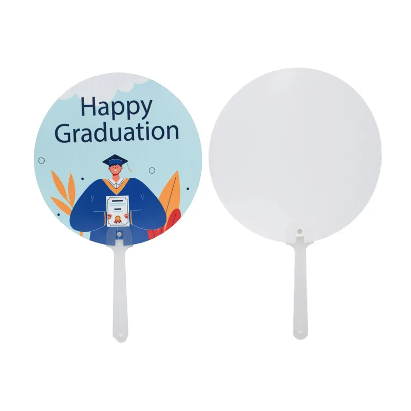 20Pcs Sublimation Blank Advertising Fan Promotional Gift Plastic Fan Thermal Transfer For DIY Single Side Printing Summer Fan