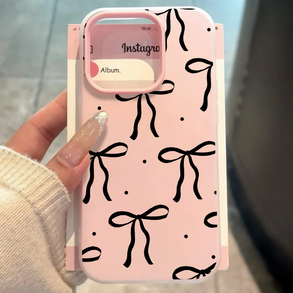 INS Big Black Bow Pattern SIlicone Phone Case For Xiaomi 14T 15T Pro Xiaomi Mi 11 Lite 5G Xiaomi 17 pro max Shockproof TPU Cover - view 3