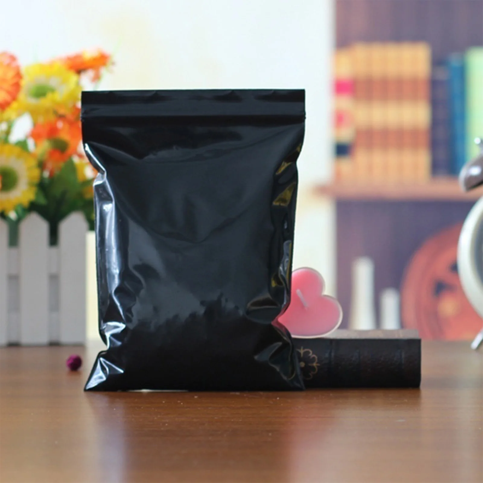 Black Ziplock Plastic Bag Heavy Duty Zipper Lock Reclosable Plastic Bags Suitable for Coffee Beans