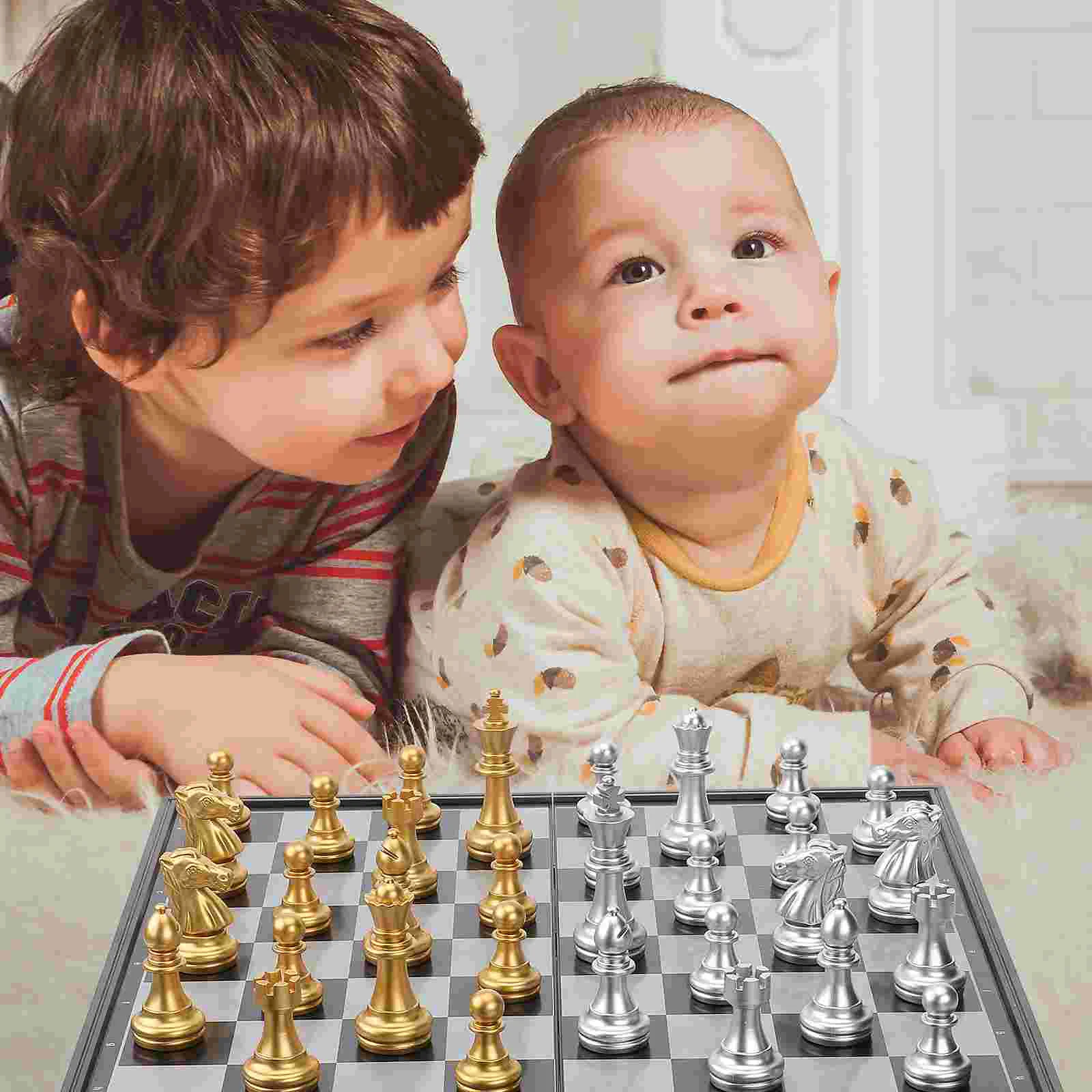 1 Set Magnetic Folding Chess Magnet Chess Board Game Educational Toy Puzzle Board Game Foldable Chessboard Game for Boys Girls S