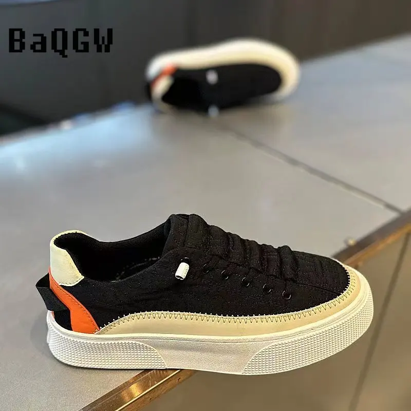 Korean Style Fashion Flat Walking Vulcanized Shoes Male Comfortable Sport Sneakers Men Korean Sneakers Casual Running Shoes Men