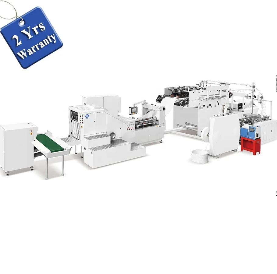 Fully Automatic Square Bottom Shopping Kraft Paper Bag Making Machine With Twisted Handle  Price