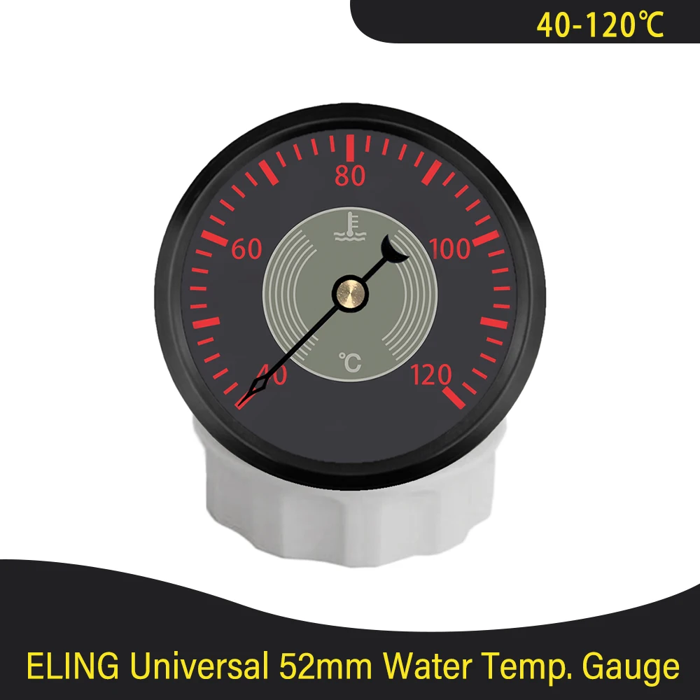

Universal Newest Marine 52mm Water Temp Gauge 40-120℃ Signal with Red/Yellow Backlight for Car Motorcycle 12V 24V Waterproof