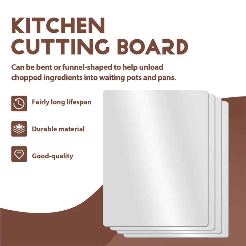 AF93-مجموعة سجادات ألواح تقطيع بلاستيكية مرنة شفافة، سجادات شفافة لقطع المطبخ مقاس 17.5 × 12 بوصة، مجموعة من 7 قطع