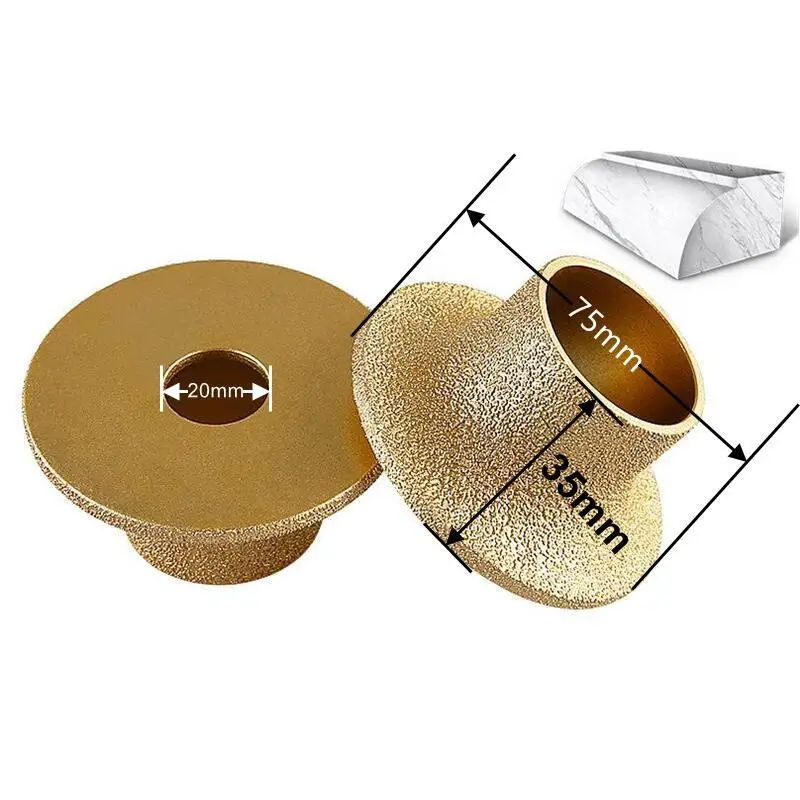 1PC Dia 3Inch 75mm Diamond Grinding Wheel French Edge Abrasive Brazing Grinding Disc for Stone Marble Ceramic Grinding Sheet