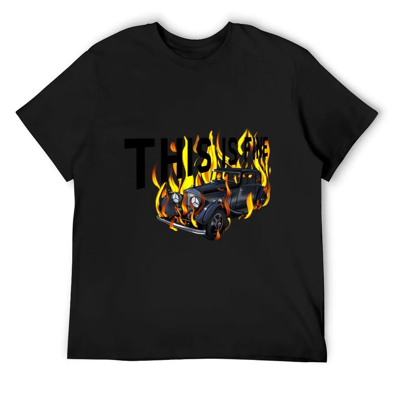 

flaming demonic B3ntl3y classic motor car everything is just fine T-Shirt blue archive korean fashion outfits for men