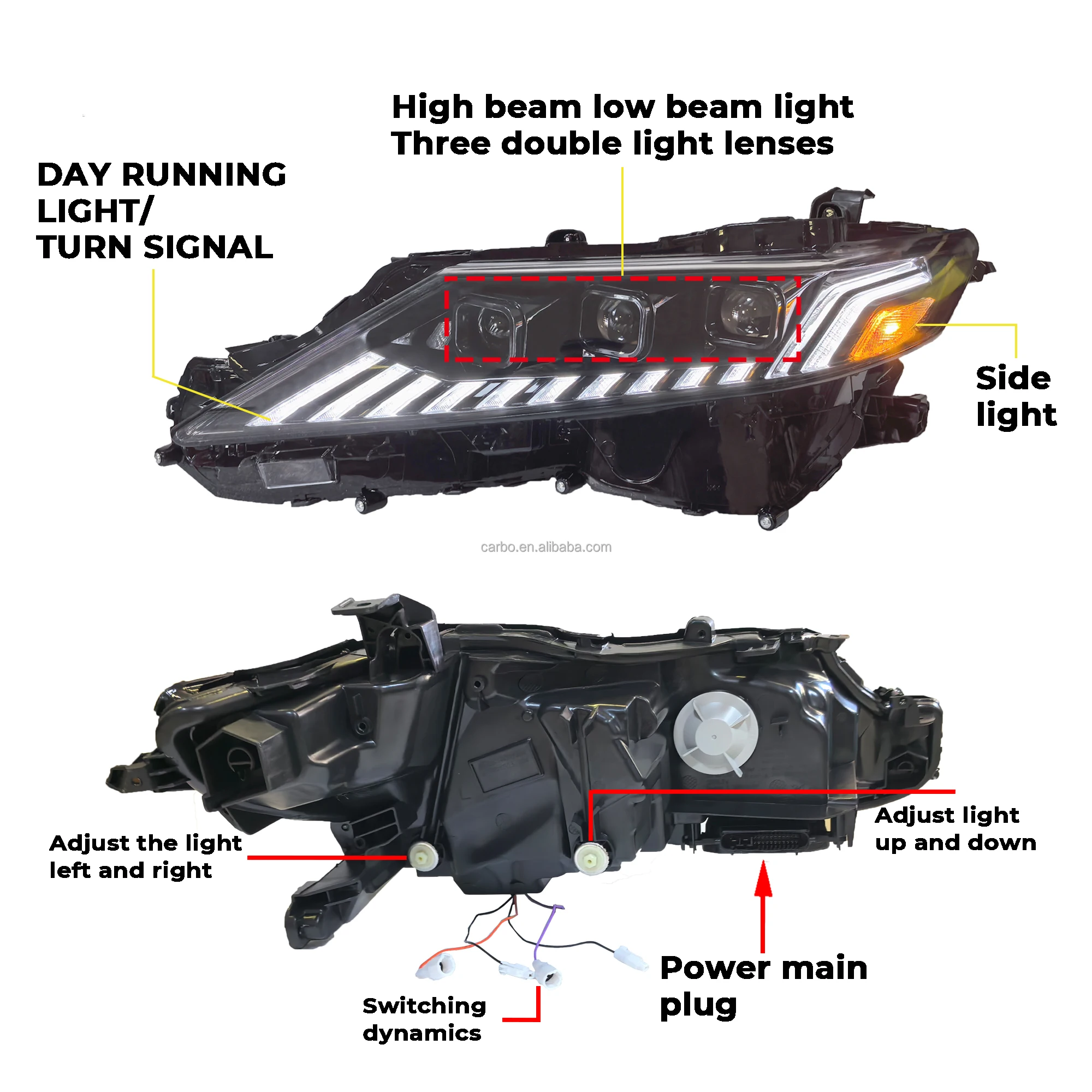 

HRS High Quality LED Headlights Front Light Head Lamp Assembly For 2018-2022 TOYOTA CAMRY