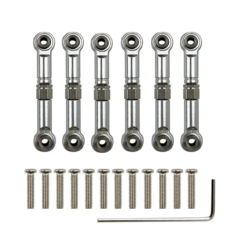 

6Pcs Adjustable for Wltoys 1/18 A949 A959 A969 A979 K929 Aluminum Upgrade Spare Parts Metal Linkage Pull Rod Servo Link A959-B