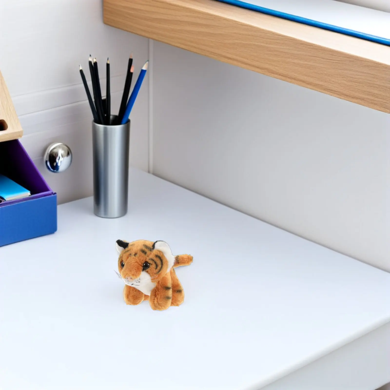 

3Pcs Playful Tiger Keychain Set Portable Lightweight Stuffed Animal Pendant for Keys Bag Backpack Purse Kawaii Style Party Favor