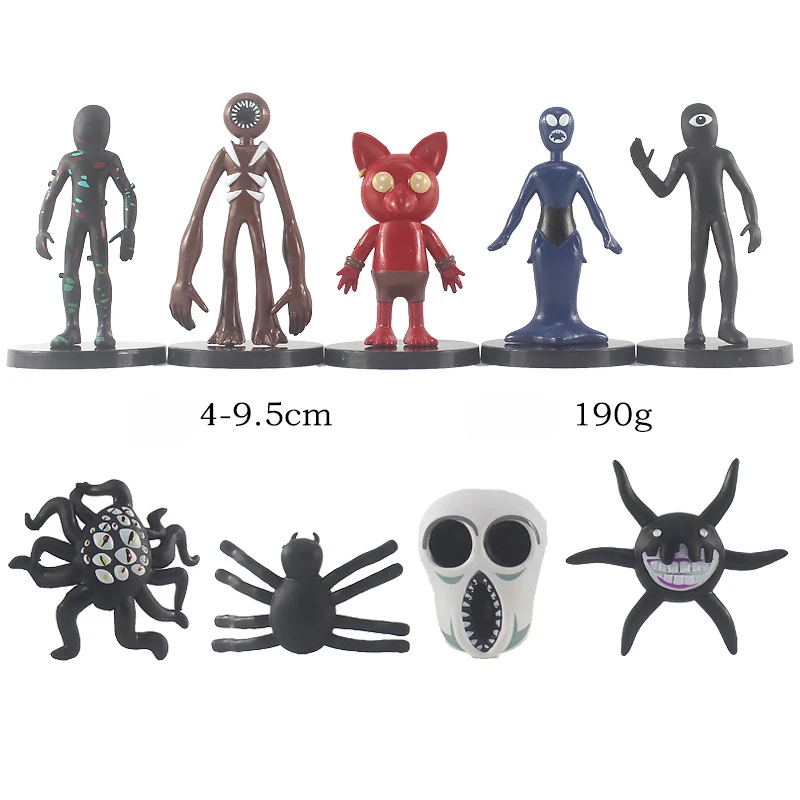 8/9Pcs Monster Alien Escape From Doors Gate Action Figure Horror Game Model Decoration Cry Spider Multi Eye Touch Toy Kids Gifts