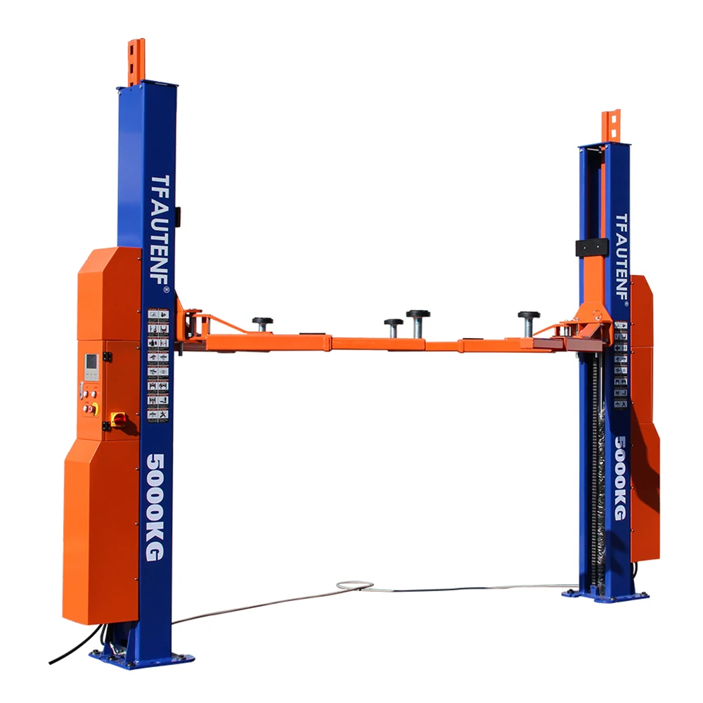 TFAUTENF Car Workshop Equipment 5000kg 11000lbs Heavy Duty Hydraulic Electrical 2 Two Post Auto 5T Car Lift