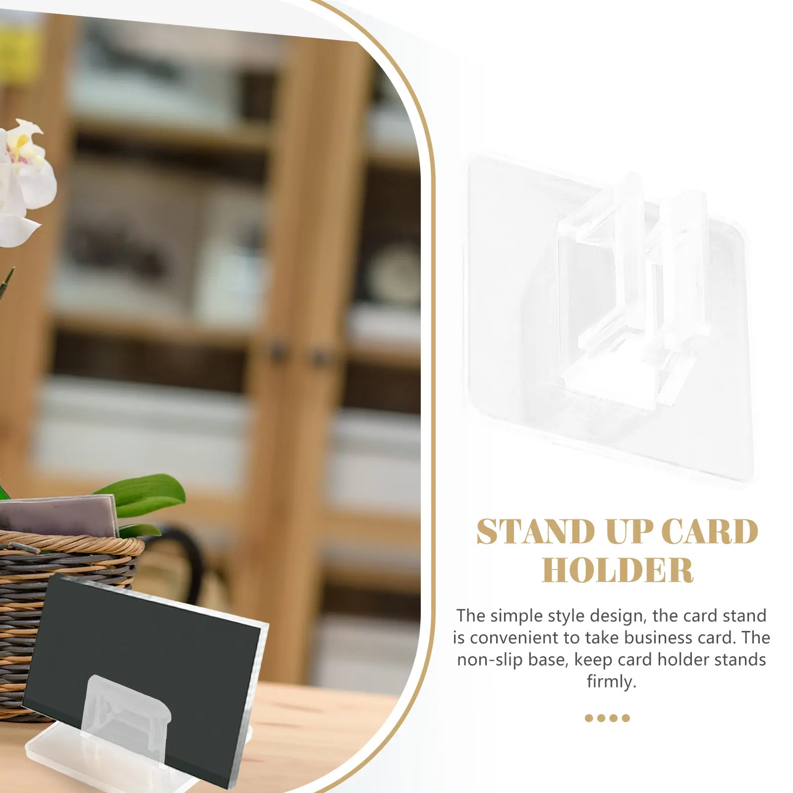50Pcs Paper Holders Paper Clip Simple Card Stand Office Desk Card Organizer Clear Plastic Holder