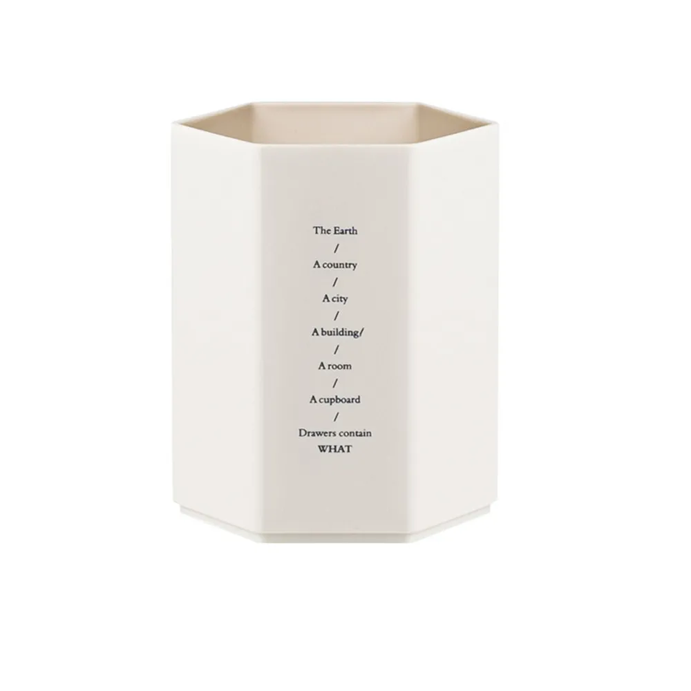 Creative Hexagonal Design Pen Holder Large Capacity Pen Pencil Pot Brush Storage Container Box Plastic Stationery Desk Organizer