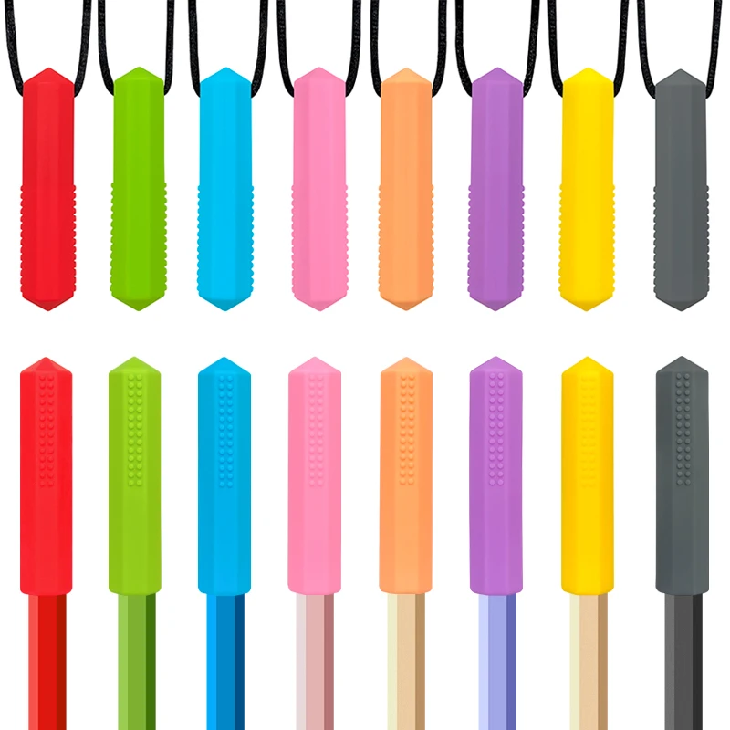 

1/8 шт. Новые детские силиконовые жевательные украшения-подвески для карандашей, нетоксичные, для прорезывания зубов, игрушки для детей с аутизмом, для утолщения потребностей при грызении